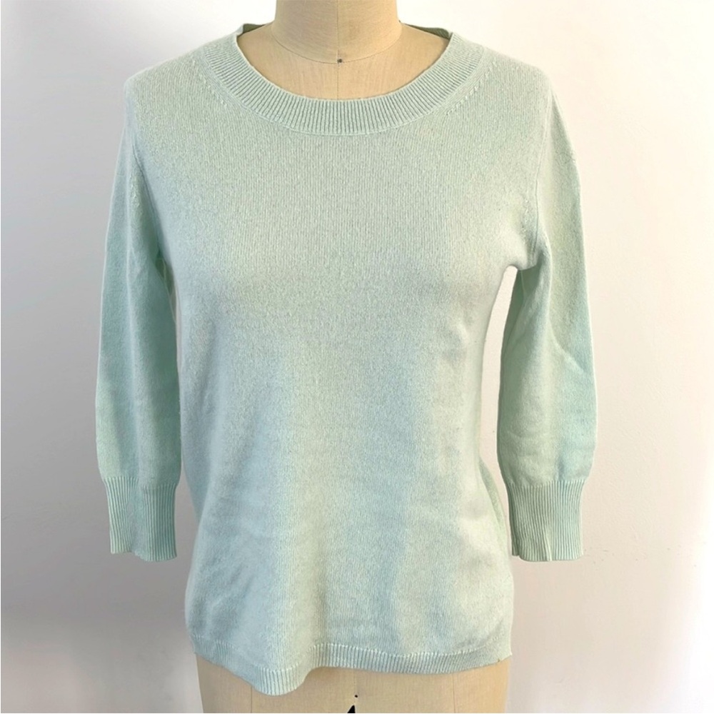 J.Crew 100% Cashmere Light Blue Green Sweater